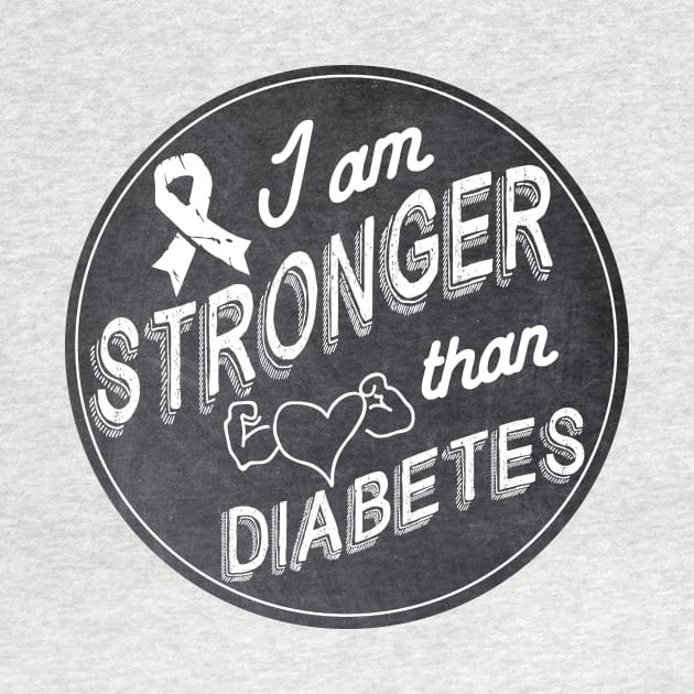 Stronger than diabetes - diabetics awareness strength t1d type 1 type 2 chalkboard chalk by papillon